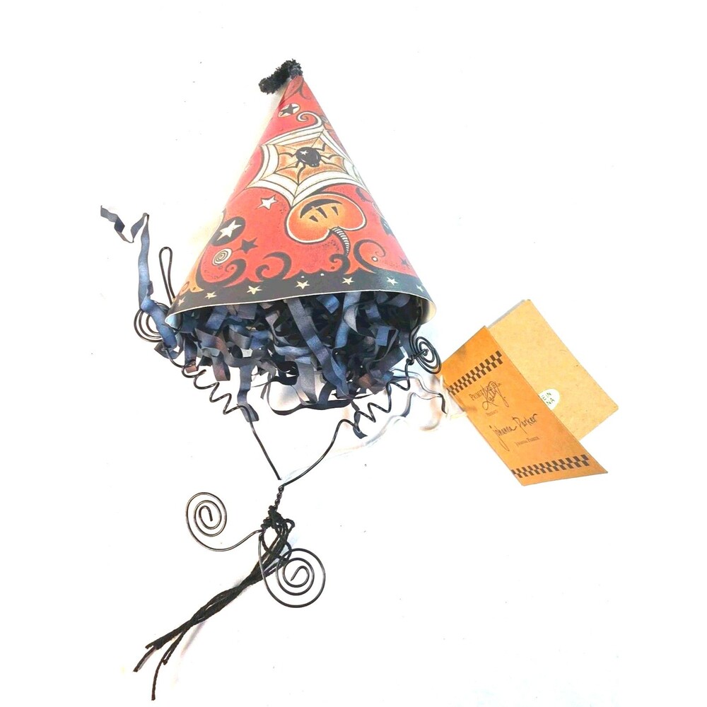 New Johanna Parker Halloween Spider Web Party Hat Primitives By Kathy